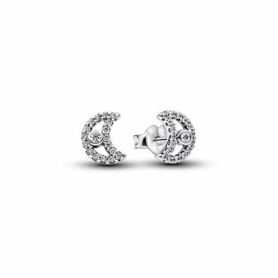 Pandora Sparkling Moon Stud Earrings 294257C01