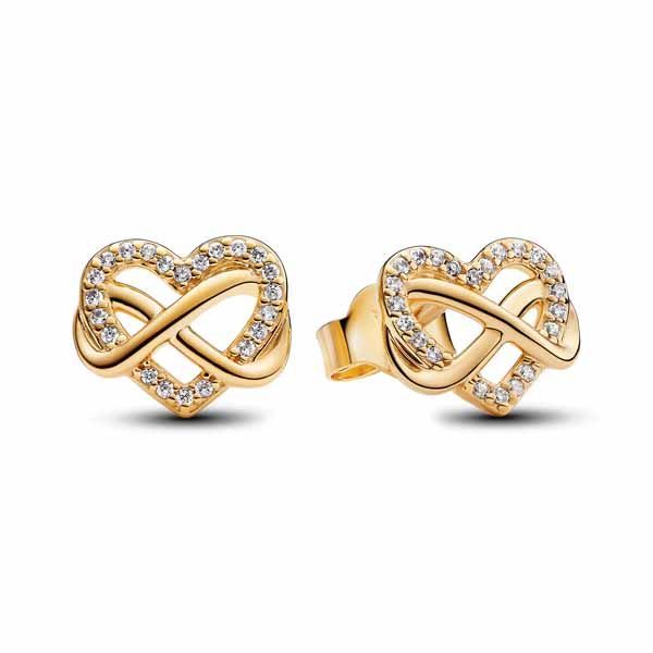 Pandora Sparkling Infinity Heart Stud Ohrringe 262667C01