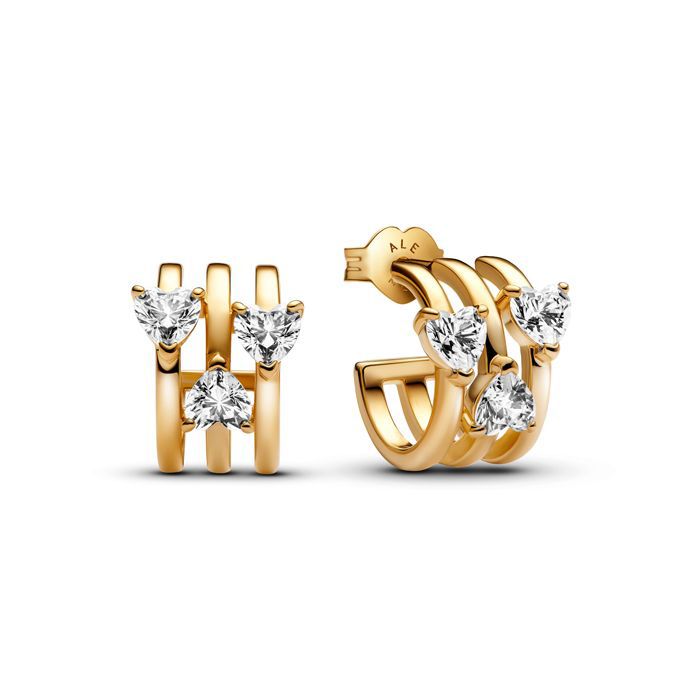 Pandora Triple Heart Hoop Ohrringe 263656C01