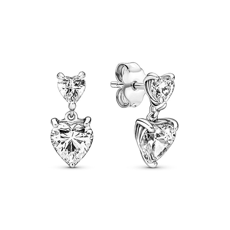 Pandora Double Heart Sparkling Ohrringe 291199C01