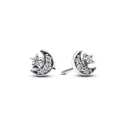 Pandora Sparkling Moon & Star Stud Ohrringe 292990C01