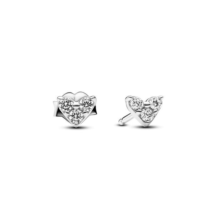 Pandora Triple Stone Heart Stud Ohrringe 293003C01