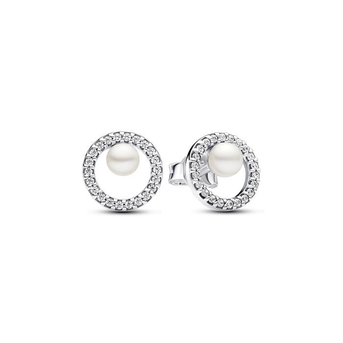 Pandora Treated Freshwater Cultured Pearl & Pavé Ohrringe 293154C01
