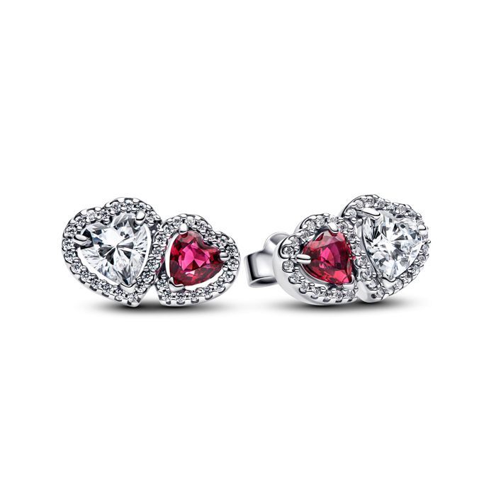 Pandora Halo Hearts Stud Ohrringe 293633C01