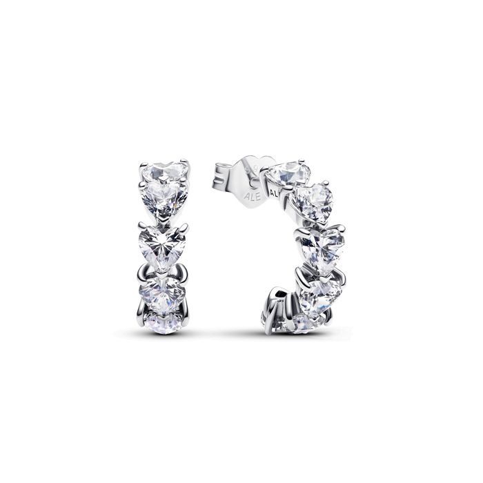 Pandora Sparkling Hearts Open Hoop Ohrringe 293657C01