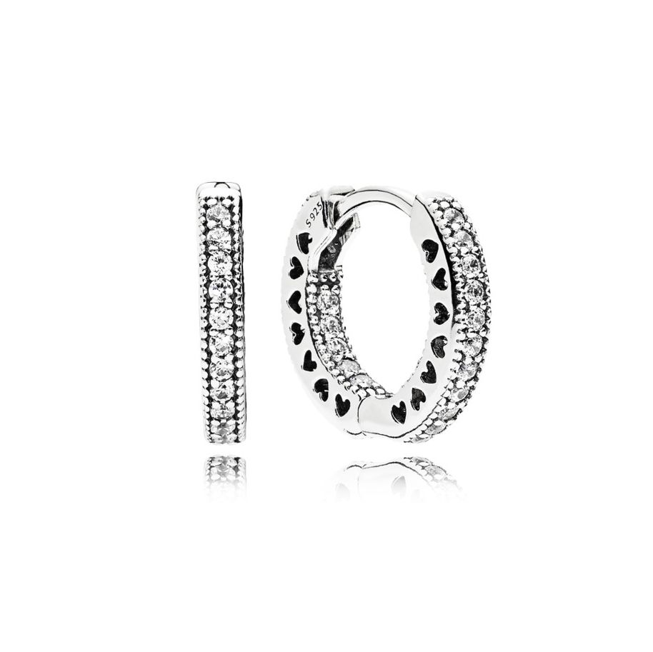 Pandora Heart Hoop Ohrringe 296317CZ