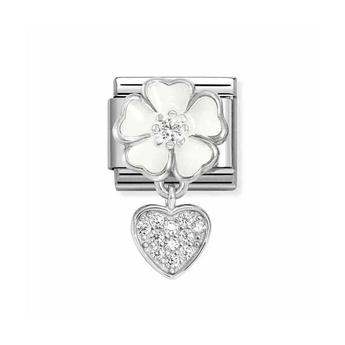 Nomination Classic White Flower Heart 331814/04