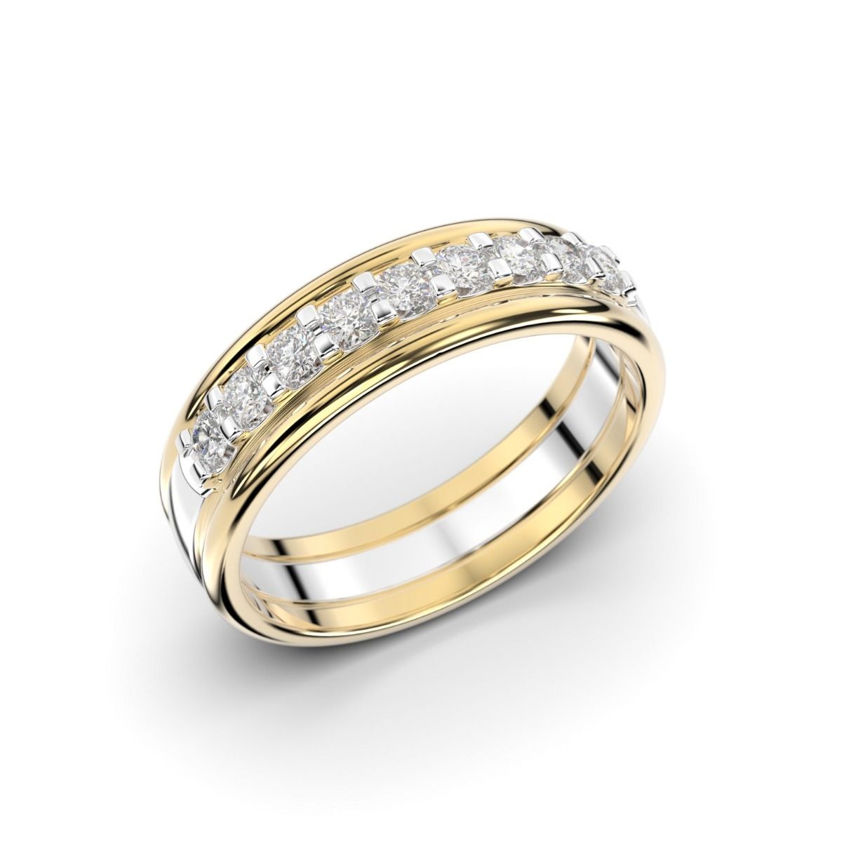 Festive Sophia Triple timanttisormus, kelta- ja valkokulta 364-027-KV