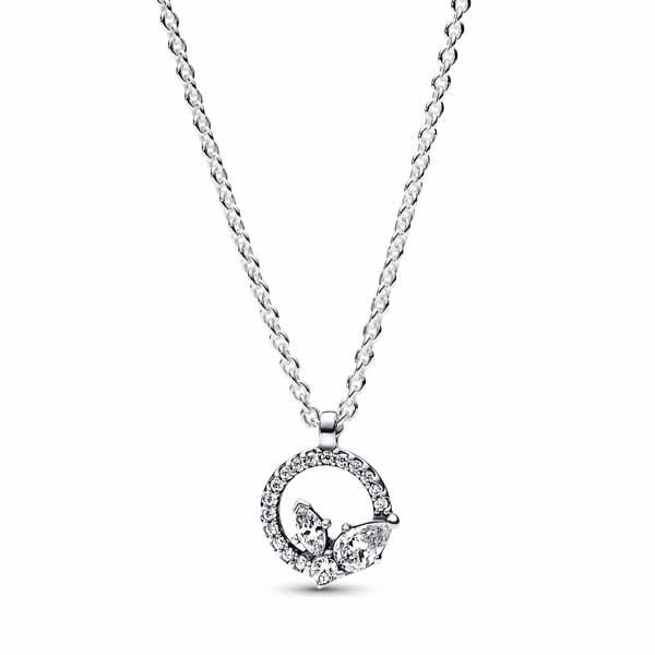 Pandora Sparkling Herbarium Circle & Cluster Halskette 392620C01