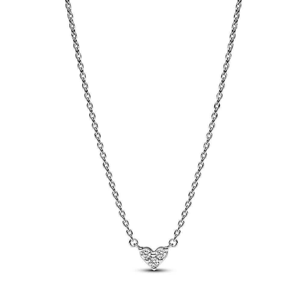 Pandora Triple Stone Heart Collier Halskette 45 cm 393014C01
