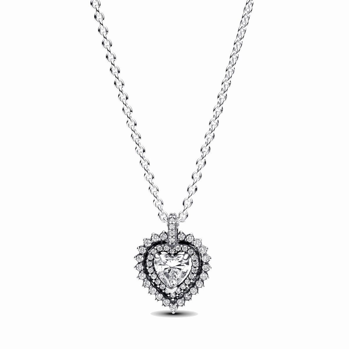 Pandora Timeless Sparkling Heart Halo Halskette 393099C01-45