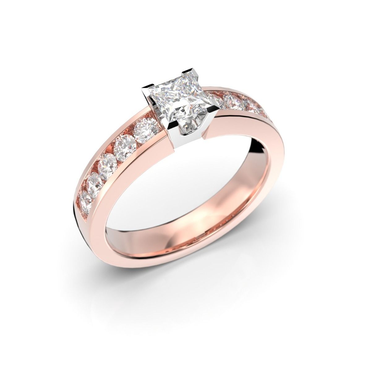 Festive Wanjatar Princess timanttisormus, puna- ja valkokulta 408-090-PV