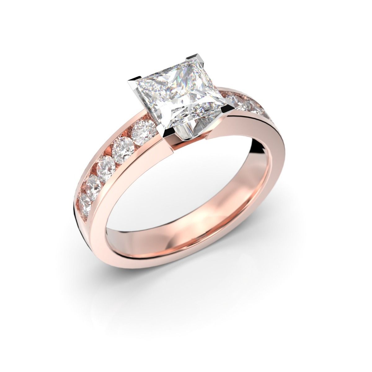 Festive Wanajatar Princess timanttisormus, puna- ja valkokulta 408-150-PV