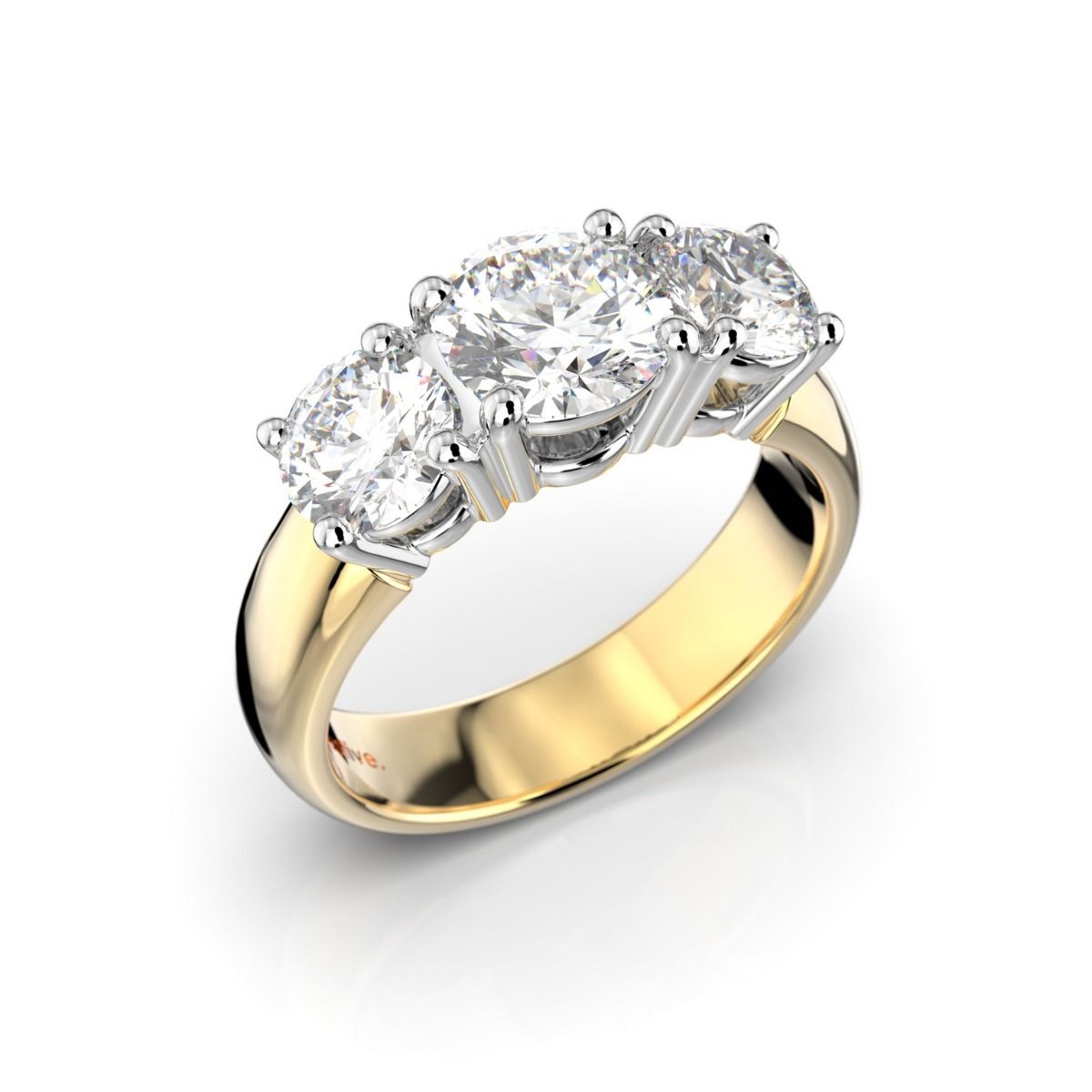 Festive Trilogy Soft timanttisormus, kelta- ja valkokulta 445-200PP-KV