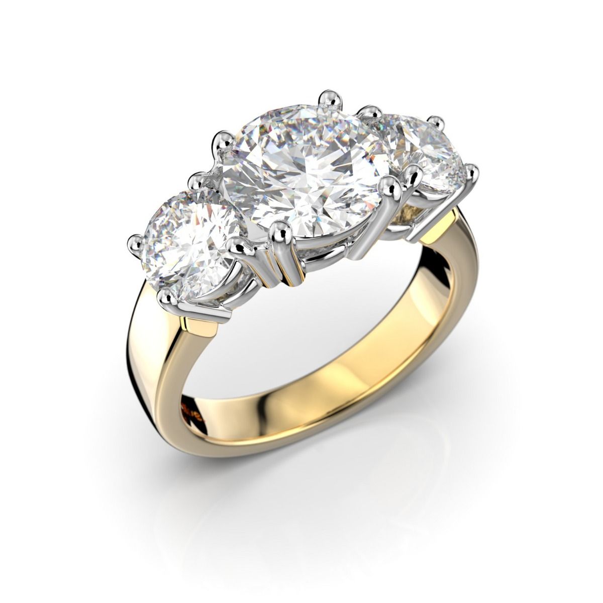 Festive Trilogy Trend timanttisormus, kelta- ja valkokulta 445-340FL-KV