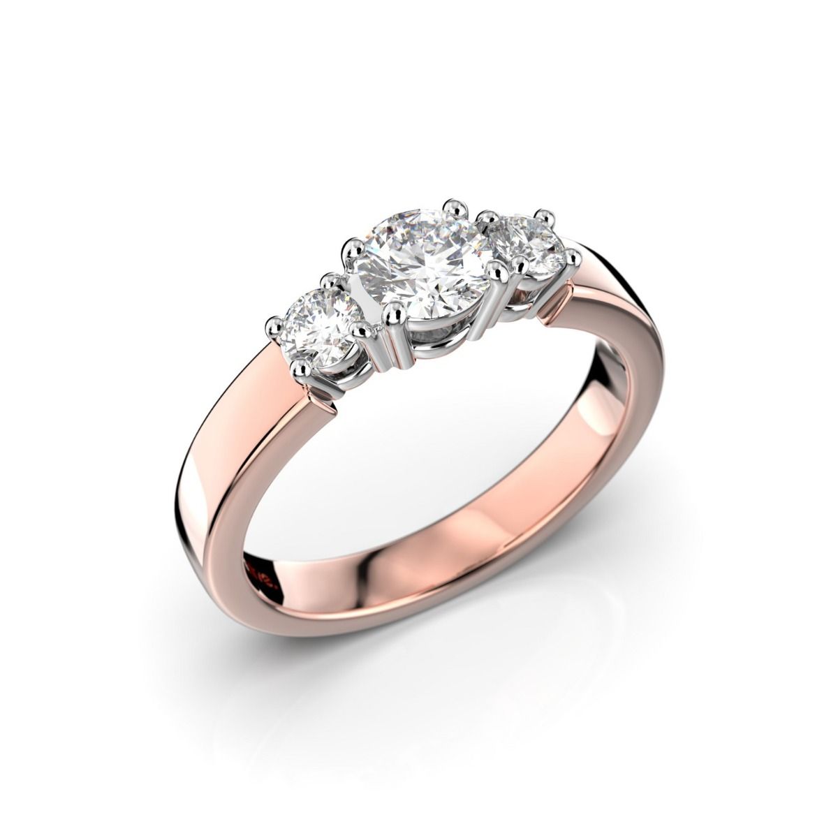 Festive Trilogy Trend timanttisormus, puna- ja valkokulta 446-060FL-PV