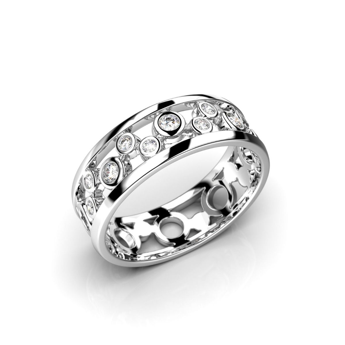 Festive Circular timanttisormus, platina 478-014-PT