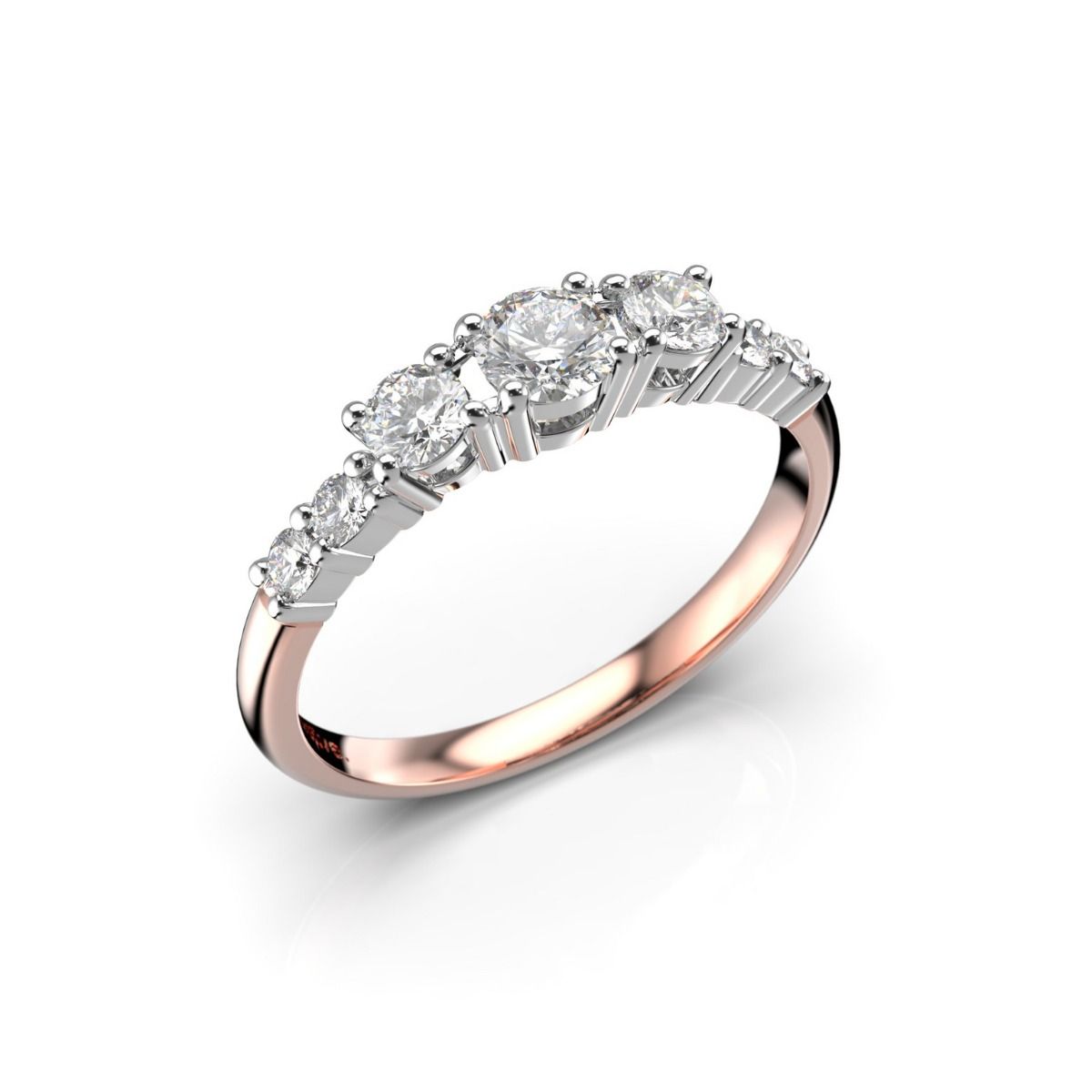 Festive Solina timanttisormus, puna- ja valkokulta 499-052-PV