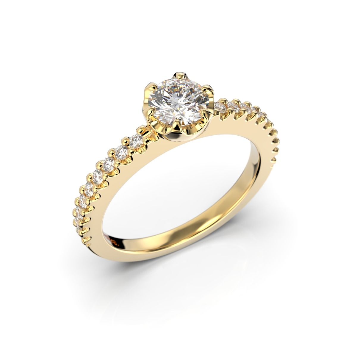 Festive Juliette timanttisormus, keltakulta 517-068-KK