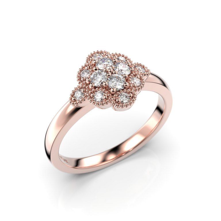 Festive Little Lotus Diamant Ring 14-541-020-PK-HSI1