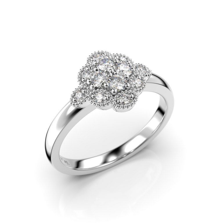 Festive Little Lotus Diamant Ring 14-541-020-VK-HSI1