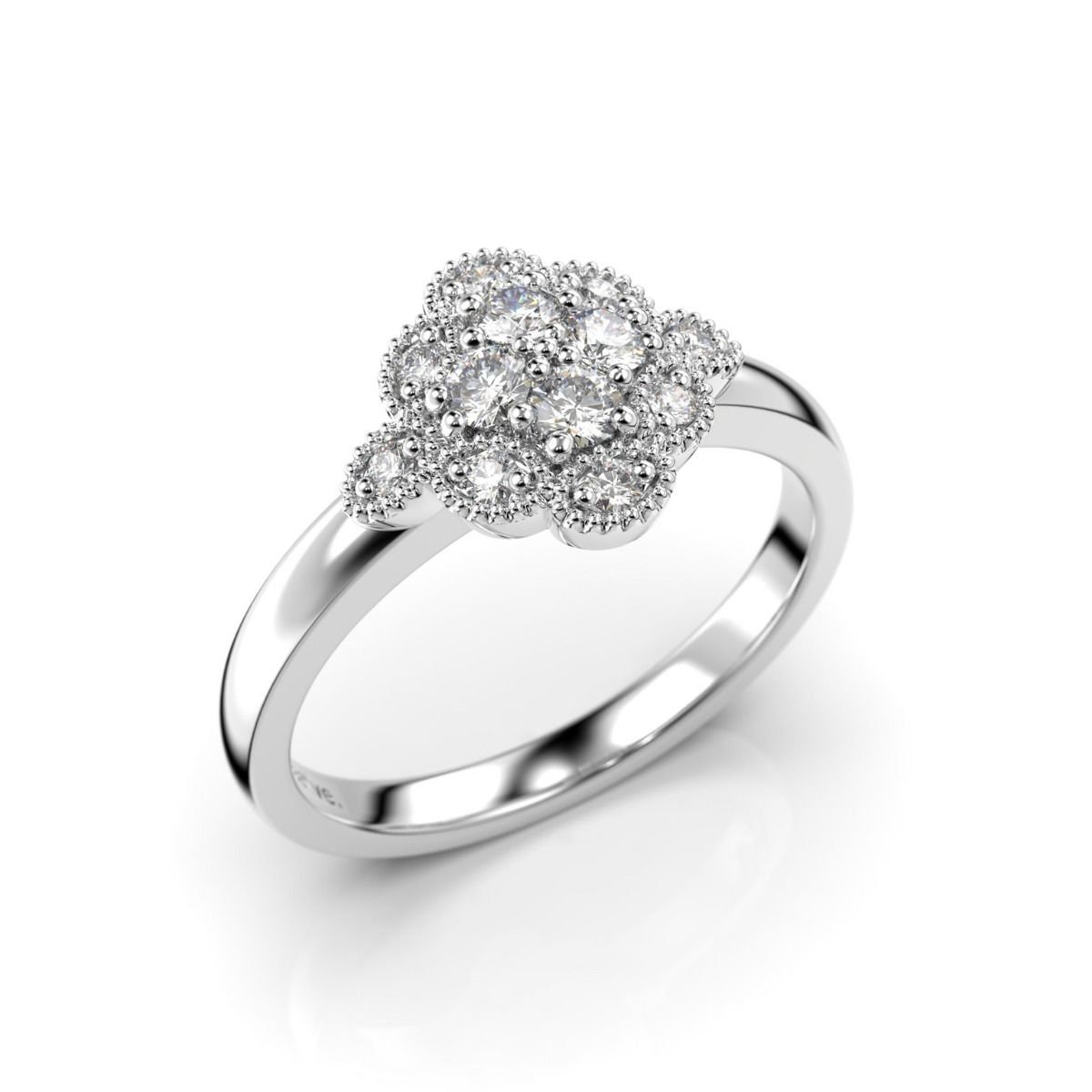 Festive Little Lotus timanttisormus, platina 541-020-PT