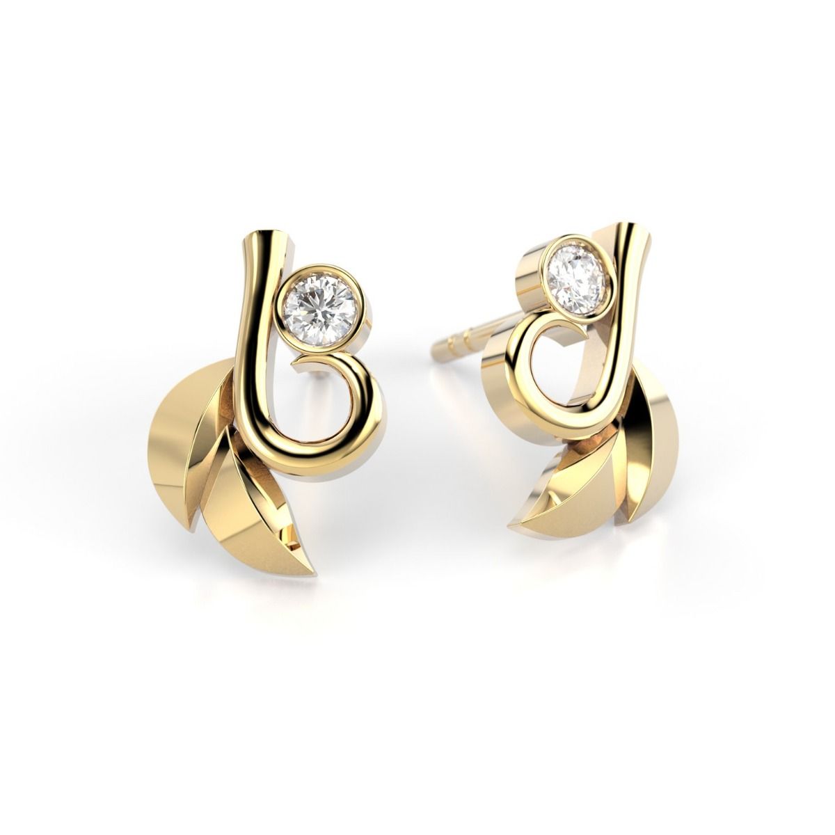 Festive Garden timanttikorvakorut, keltakulta 545-006K-KK