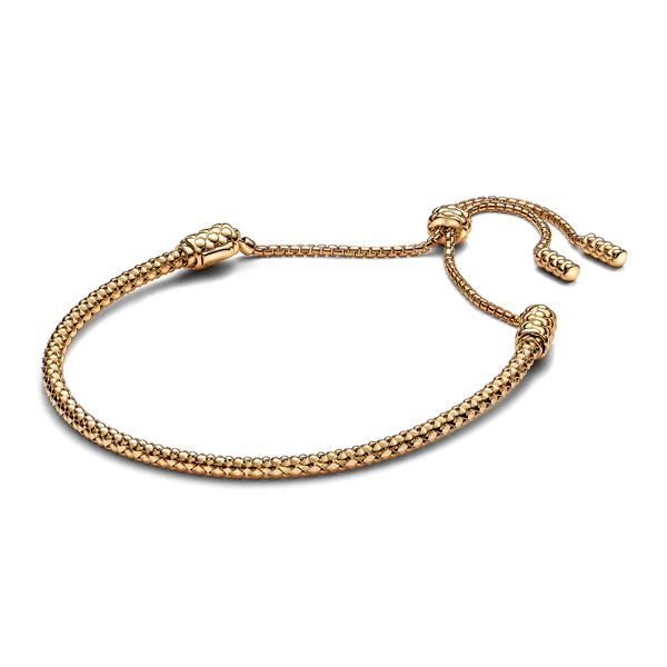 Pandora Studded Chain Slider 14k Gold-plated Armband 563090C00-2