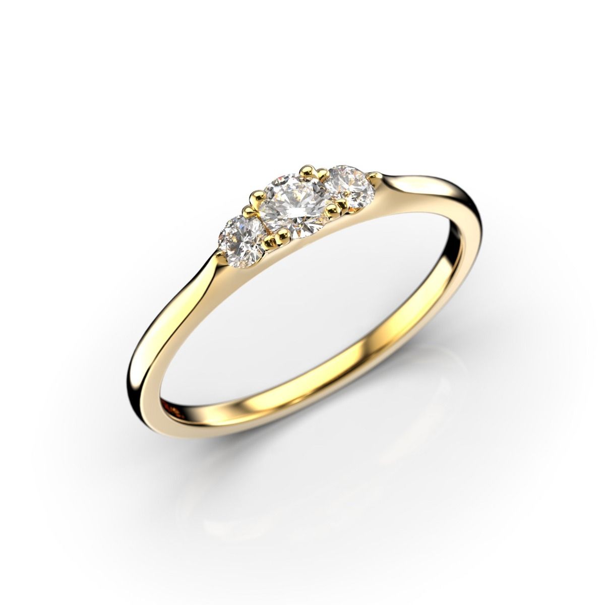 Festive Megan timanttisormus, keltakulta 570-022-KK