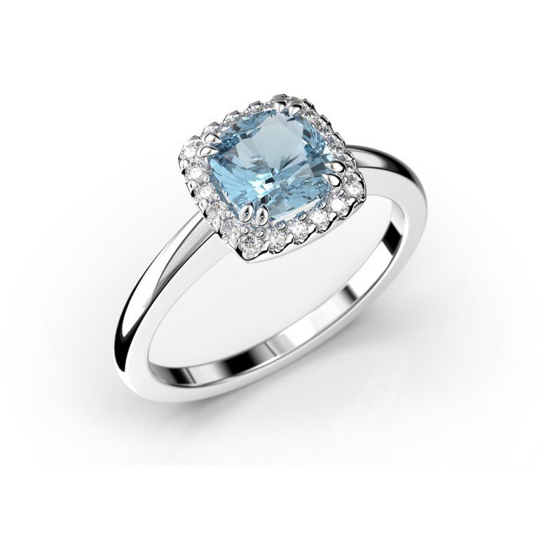 Festive Elsa Diamant Ring /  Aquamarin 14-587-090A-VK-HSI1
