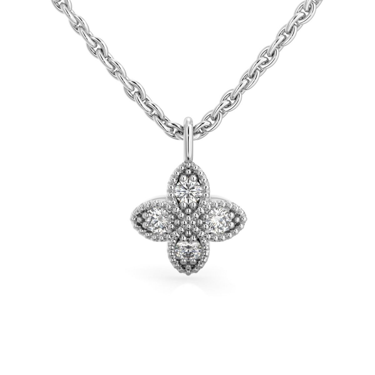 Festive Lotus timanttiriipus, valkokulta 590-012R-VK