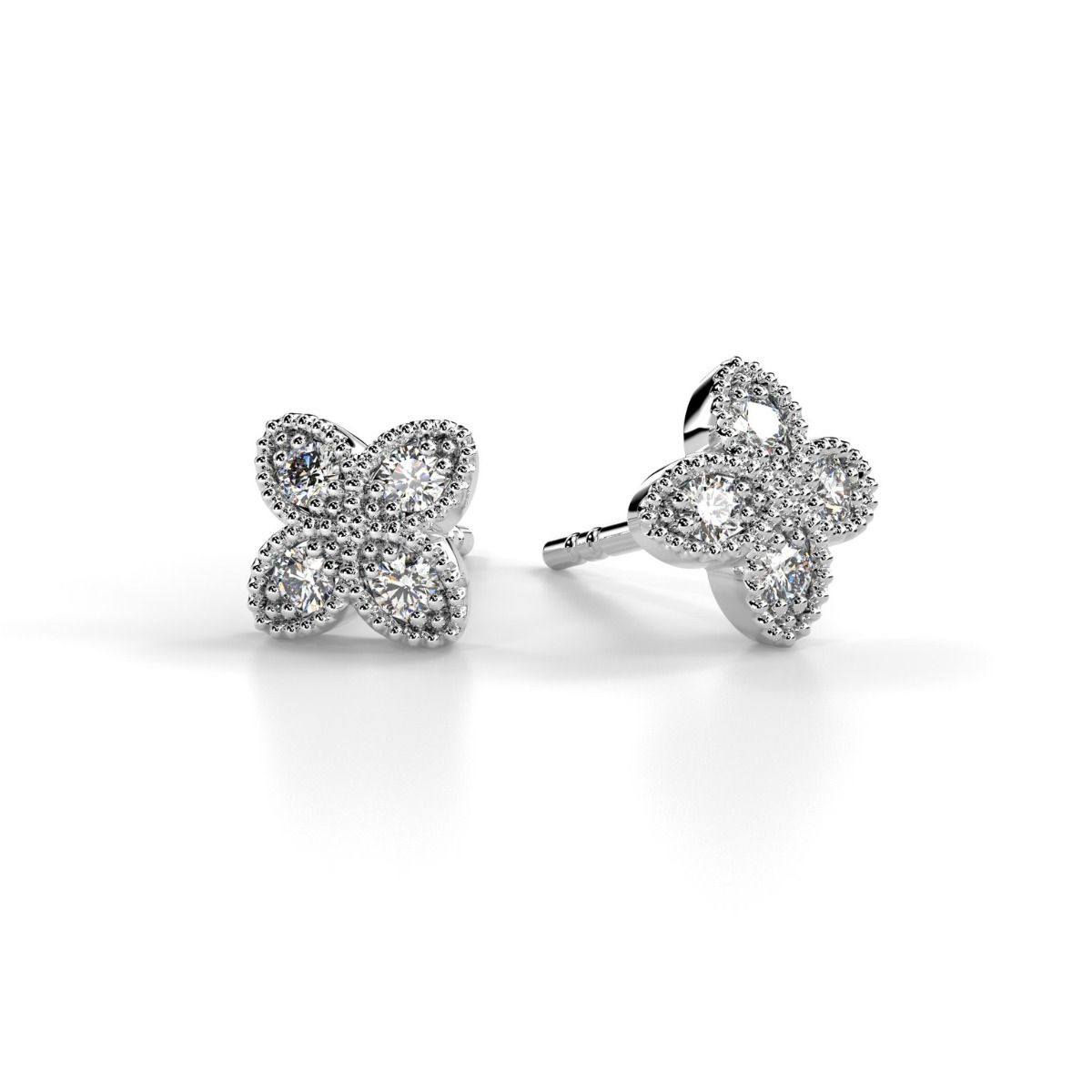 Festive Lotus timanttikorvakorut, valkokulta 591-012K-VK