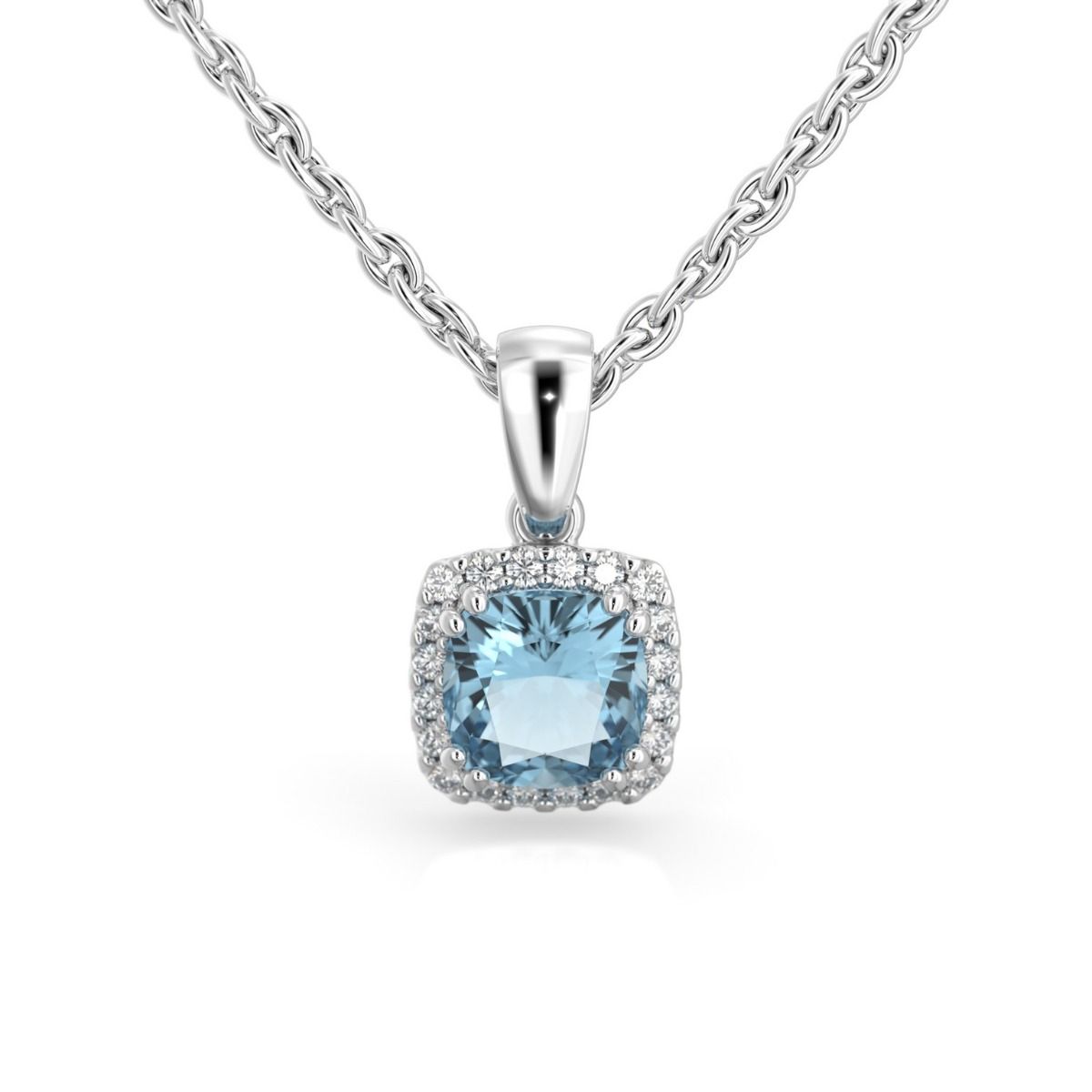 Festive Elsa timantti-akvamariiniriipus, platina 592-090A-PT