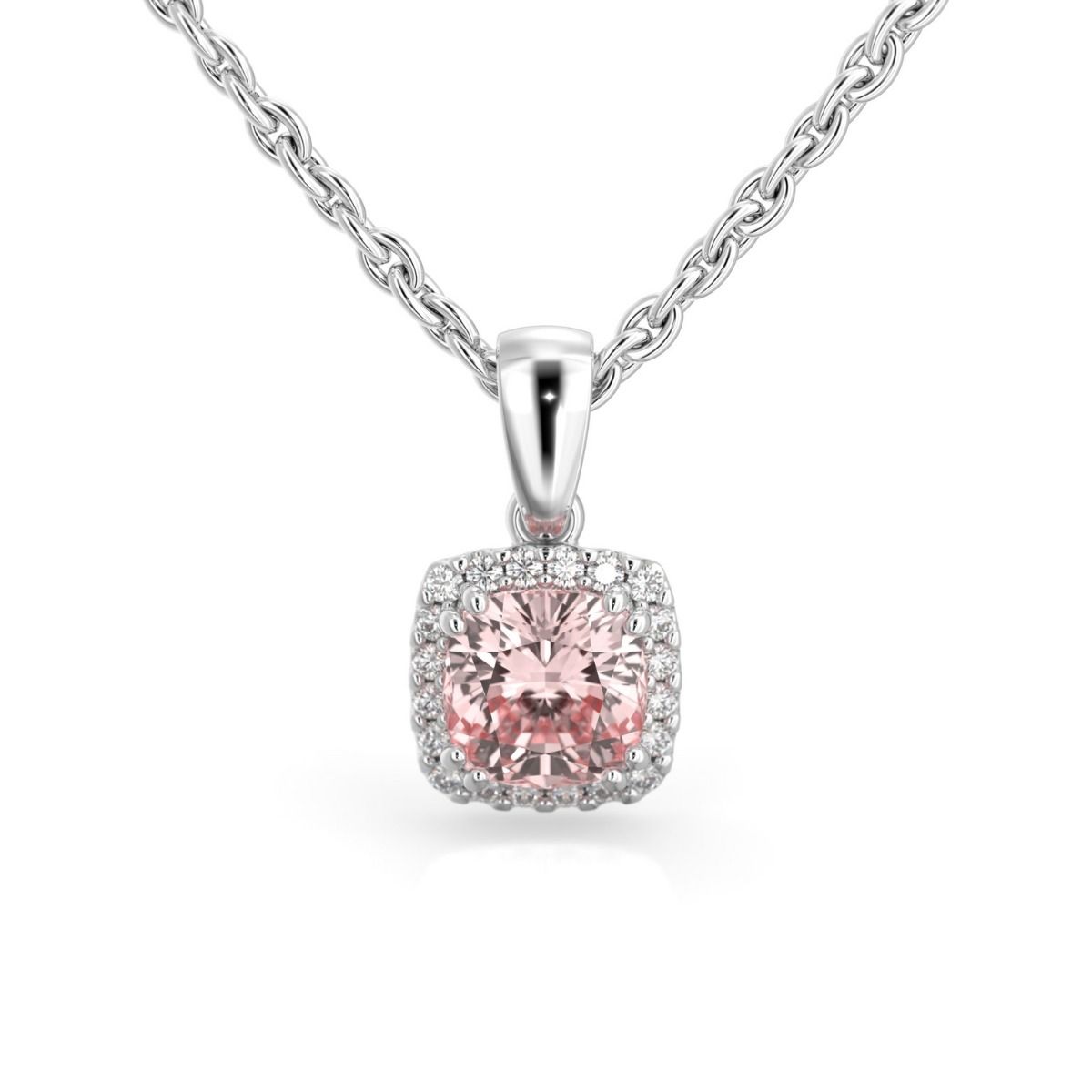 Festive Elsa timantti-morganiittiriipus, platina 592-090M-PT