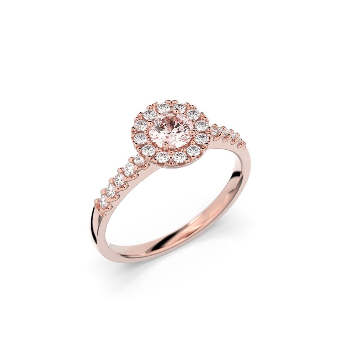 Festive Isabella Morganiitti timanttisormus, punakulta 595-052M-PK