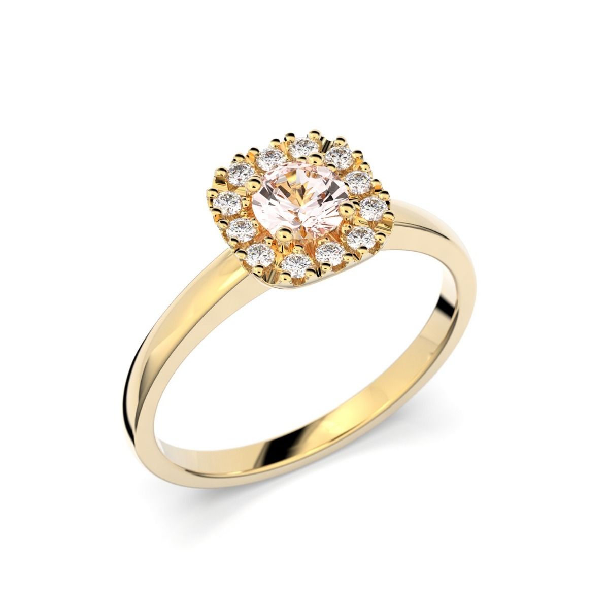 Festive Josefiina Morganiitti timanttisormus, keltakulta 596-042M-KK