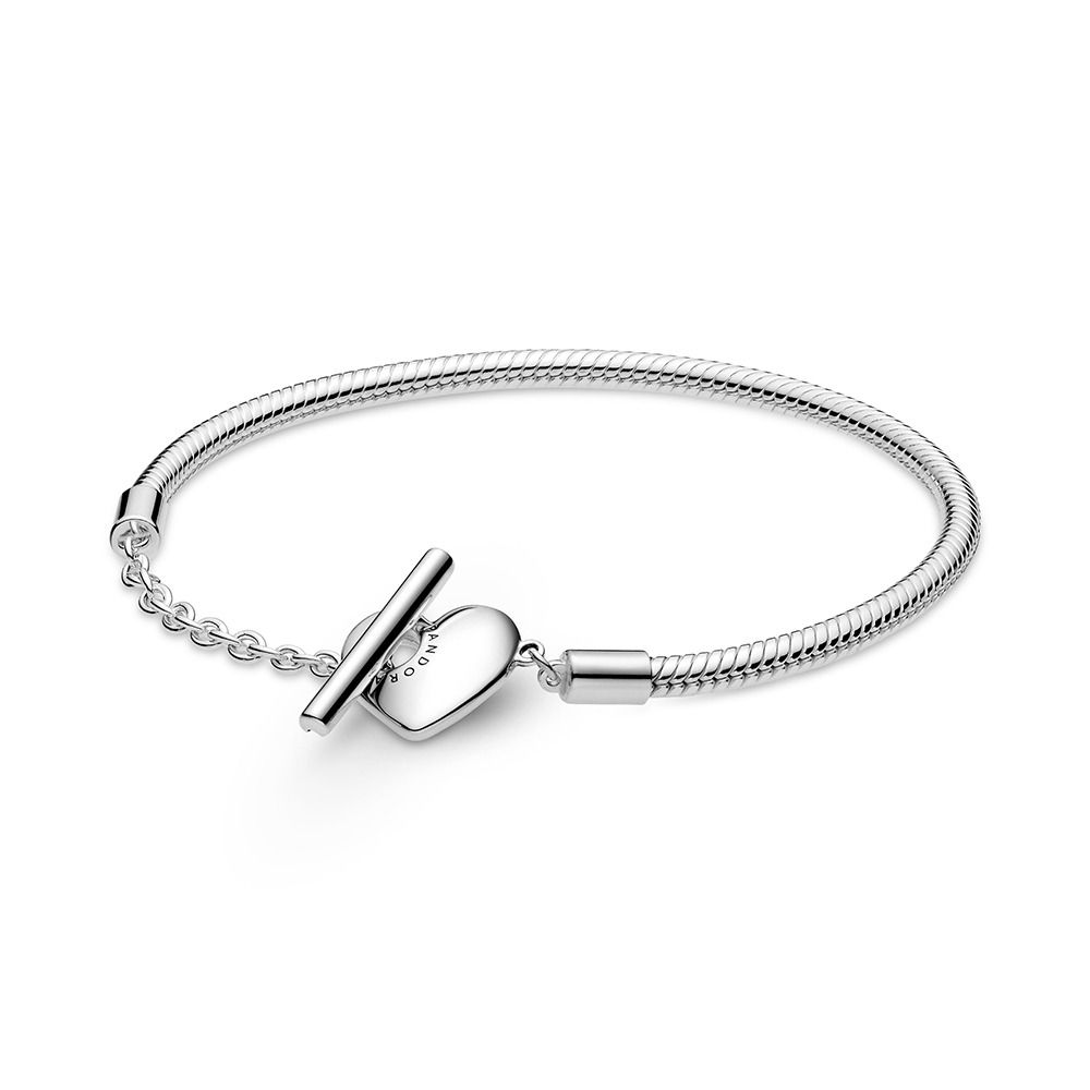 Pandora Moments Engravable Heart T-Bar Armband 19 cm 599285C00