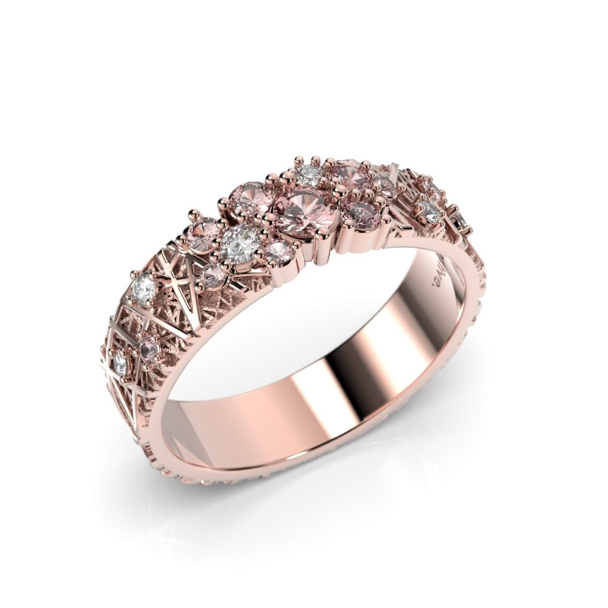 Festive Routa Rakka timanttisormus, punakulta 627-033P-PK