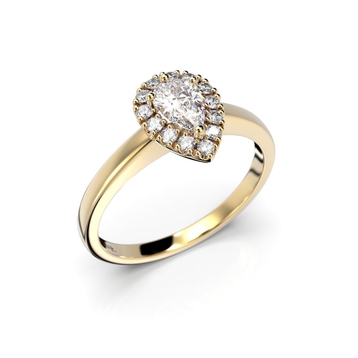 Festive Penelope timanttisormus, keltakulta 640-043-KK