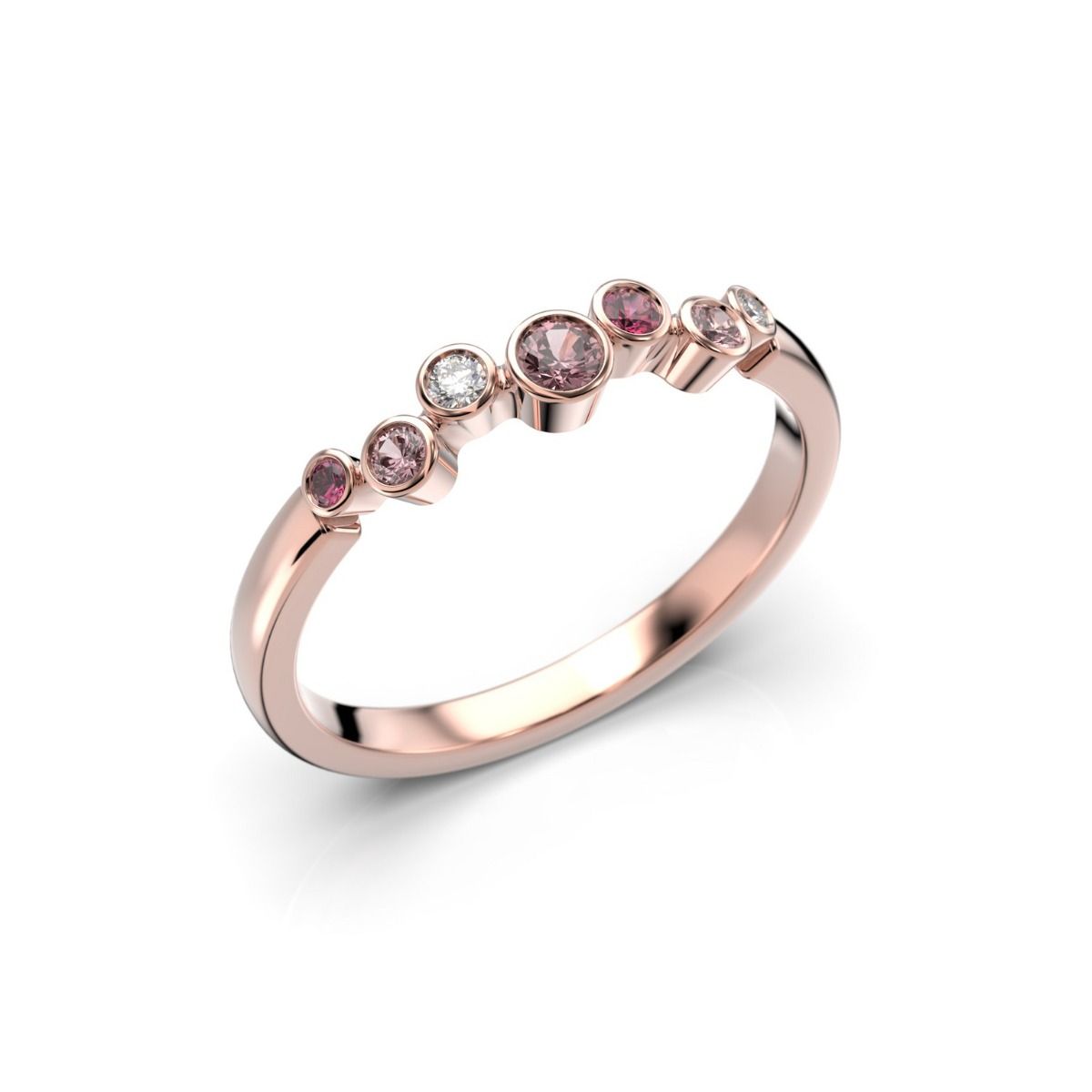 Festive Drop Pink timanttisormus, punakulta 644-015P-PK