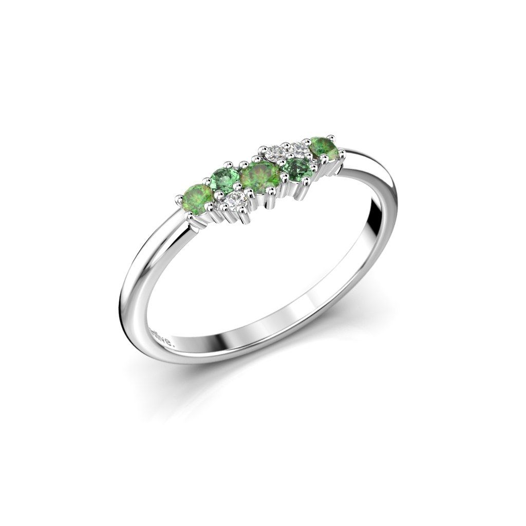 Festive Nadja Green timanttisormus, platina 650-018G-PT