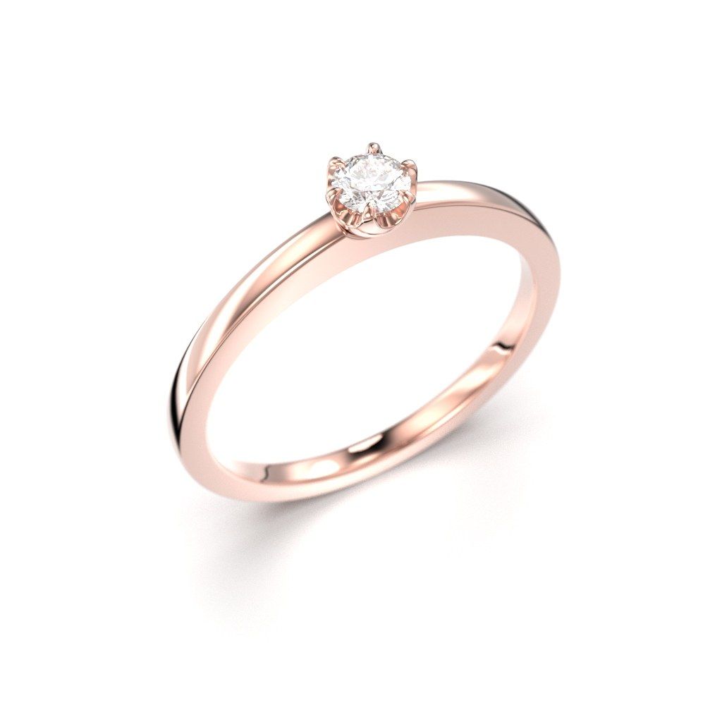 Festive Adele timanttisormus, punakulta 651-010-PK