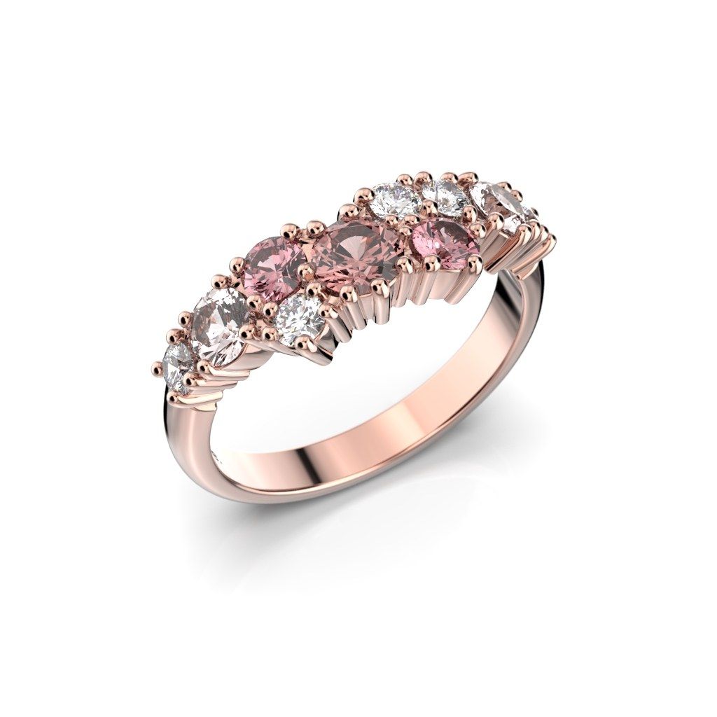 Festive Nadja Grand Pink timanttisormus, punakulta 669-105P-PK