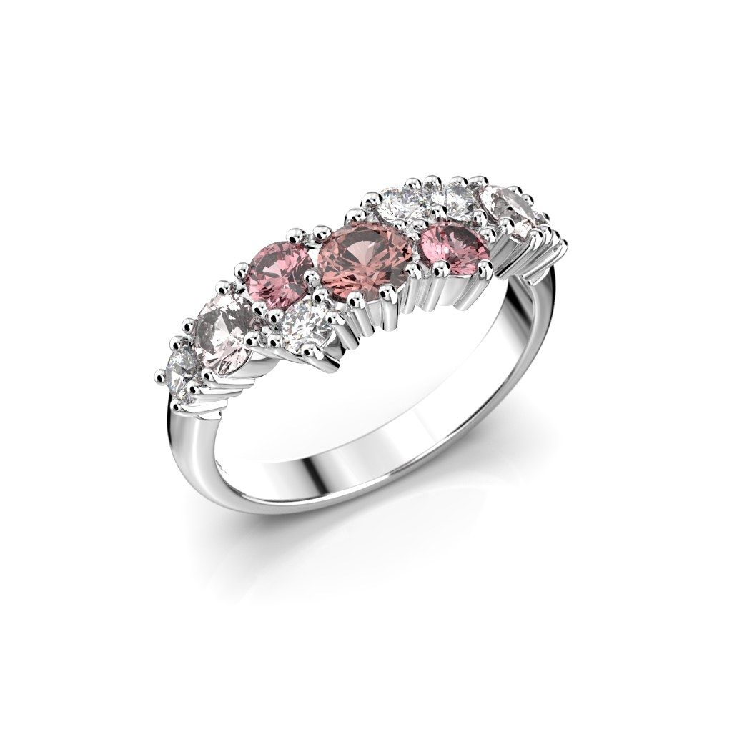 Festive Nadja Grand Pink timanttisormus, platina 669-105P-PT