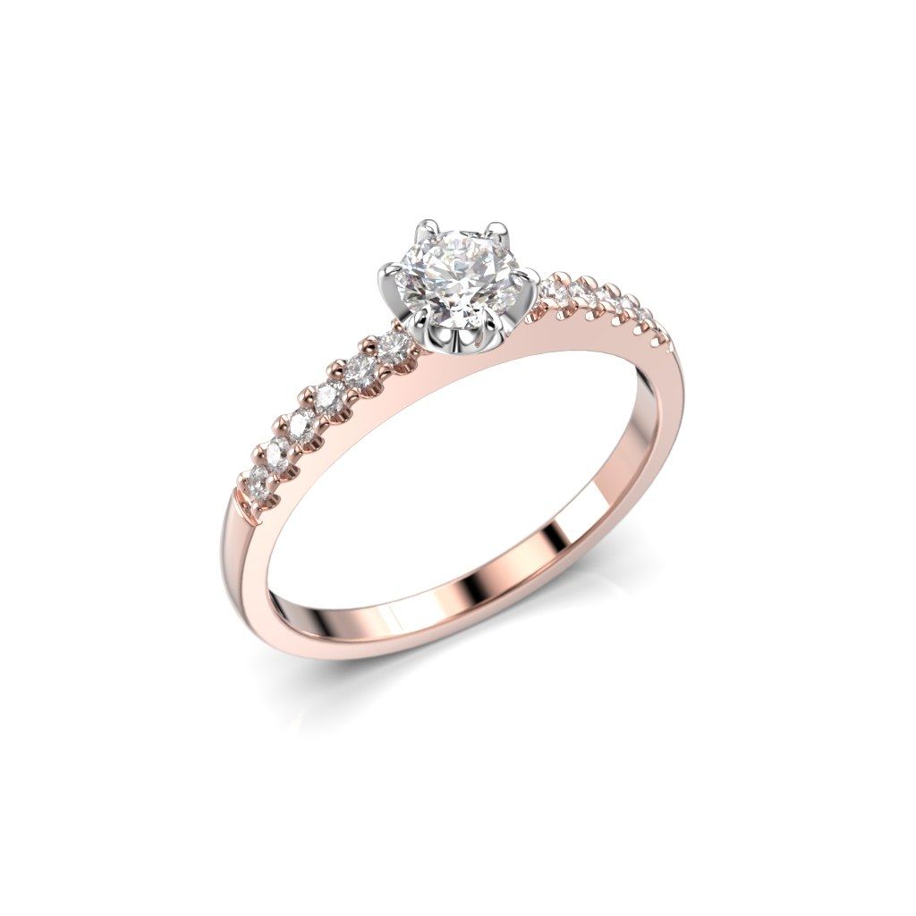 Festive Julianna timanttisormus, puna- ja valkokulta 682-042-PV