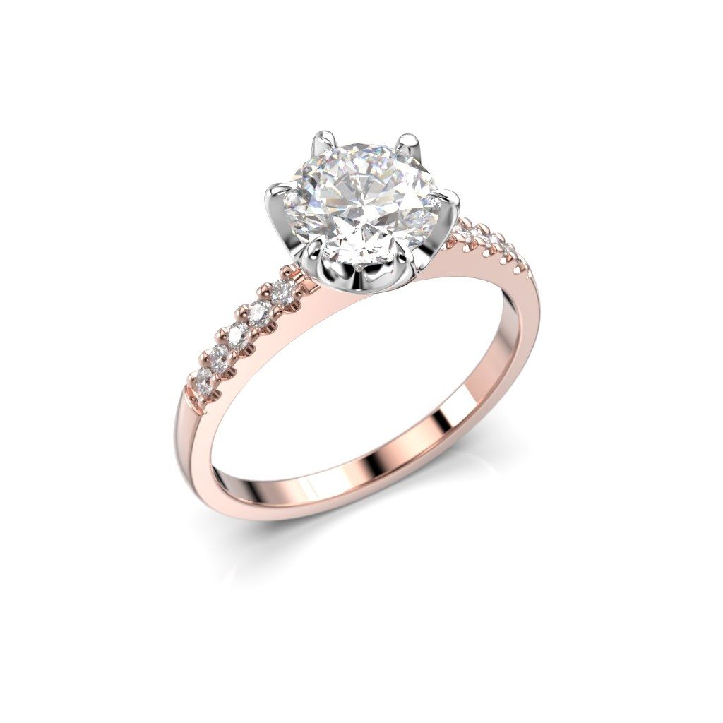 Festive Julianna timanttisormus, puna- ja valkokulta 682-110-PV