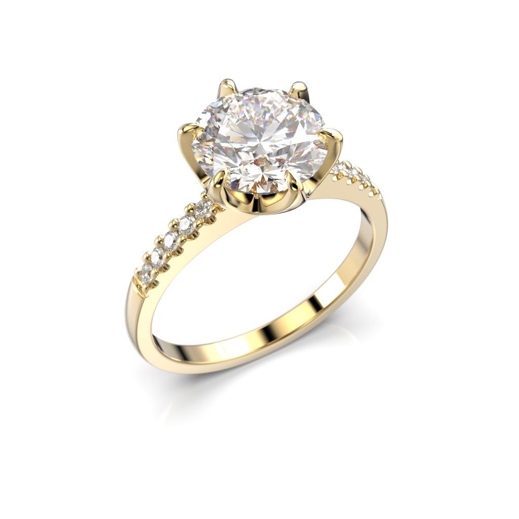 Festive Julianna timanttisormus, keltakulta 682-210-KK