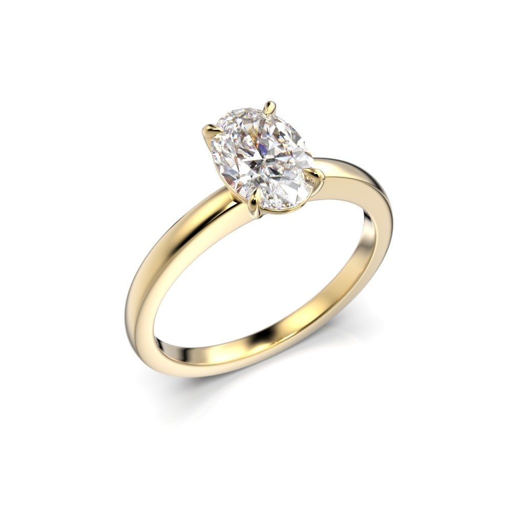 Festive Selena timanttisormus, keltakulta 683-100-KK