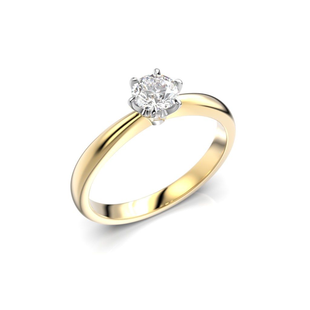 Festive Classic timanttisormus, kelta- ja valkokulta 686-040-KV