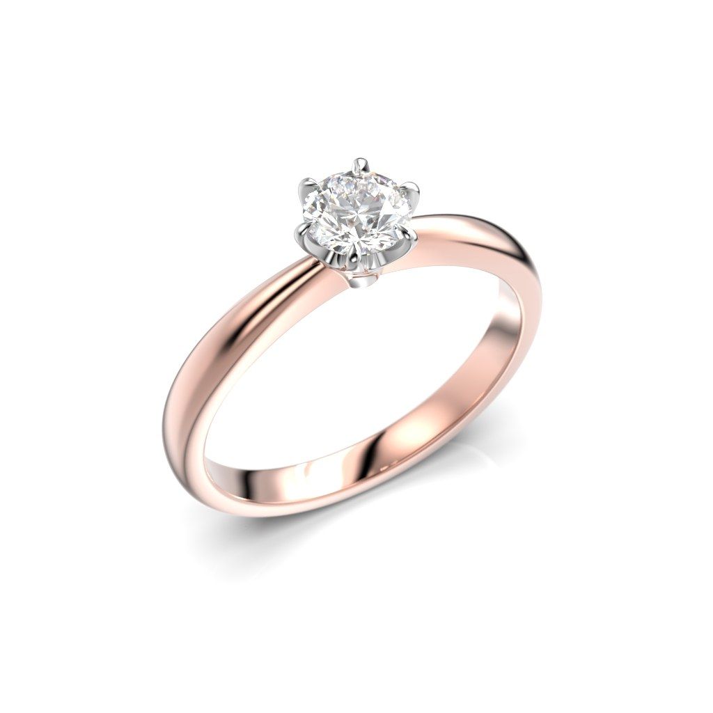 Festive Classic timanttisormus, puna- ja valkokulta 686-040-PV